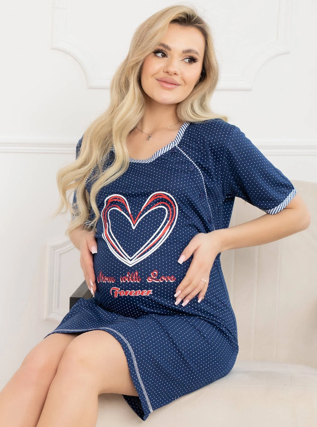 Koszula ciążowa Forlove - granatowa