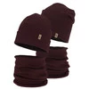 Czapka i komin dla dziewczynki jesienny, wiosenny komplet, bawełniany, burgundowy Bravura