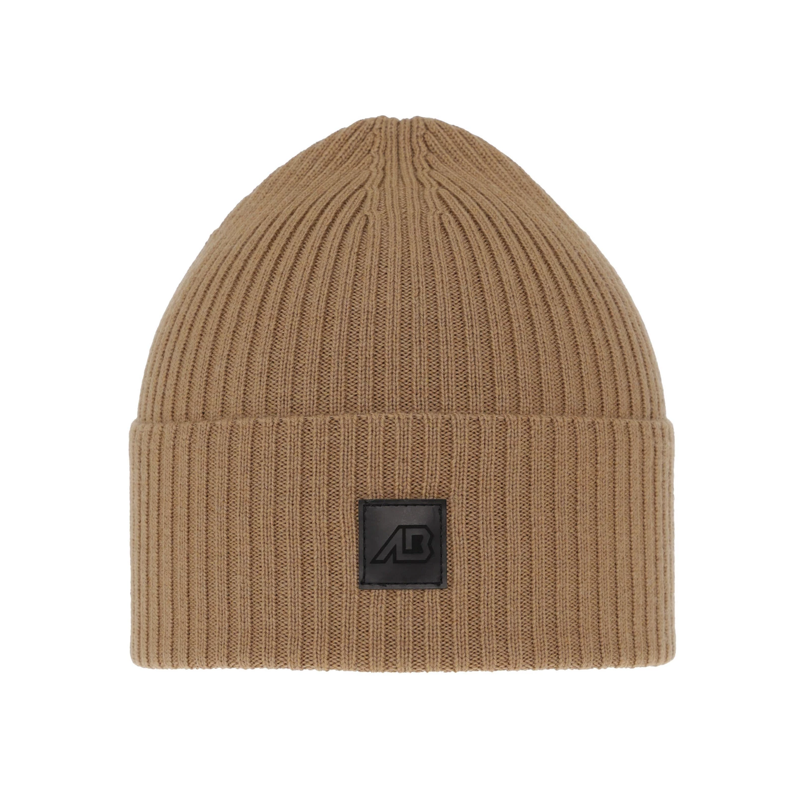 Czapka męska zimowa, camel, 100% wełniana merino, Matias