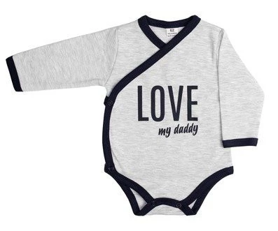 Body niemowlęce kopertowe LOVE MY DADDY - szare