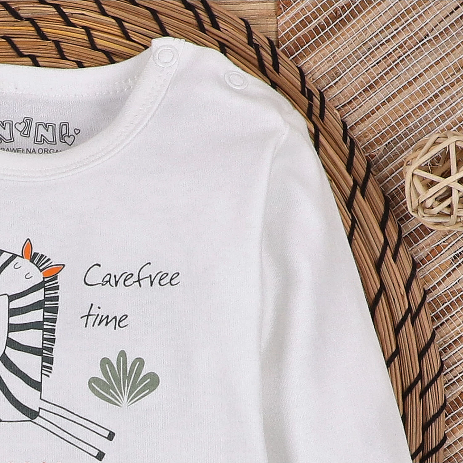 Body niemowlęce z bawełny organicznej Zebra