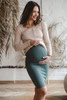 Spódnica ciążowa Tummy z dzianiny w prążek mięta