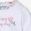 Body niemowlęce Pink flowers enjoy every day z bawełny organicznej dla dziewczynki