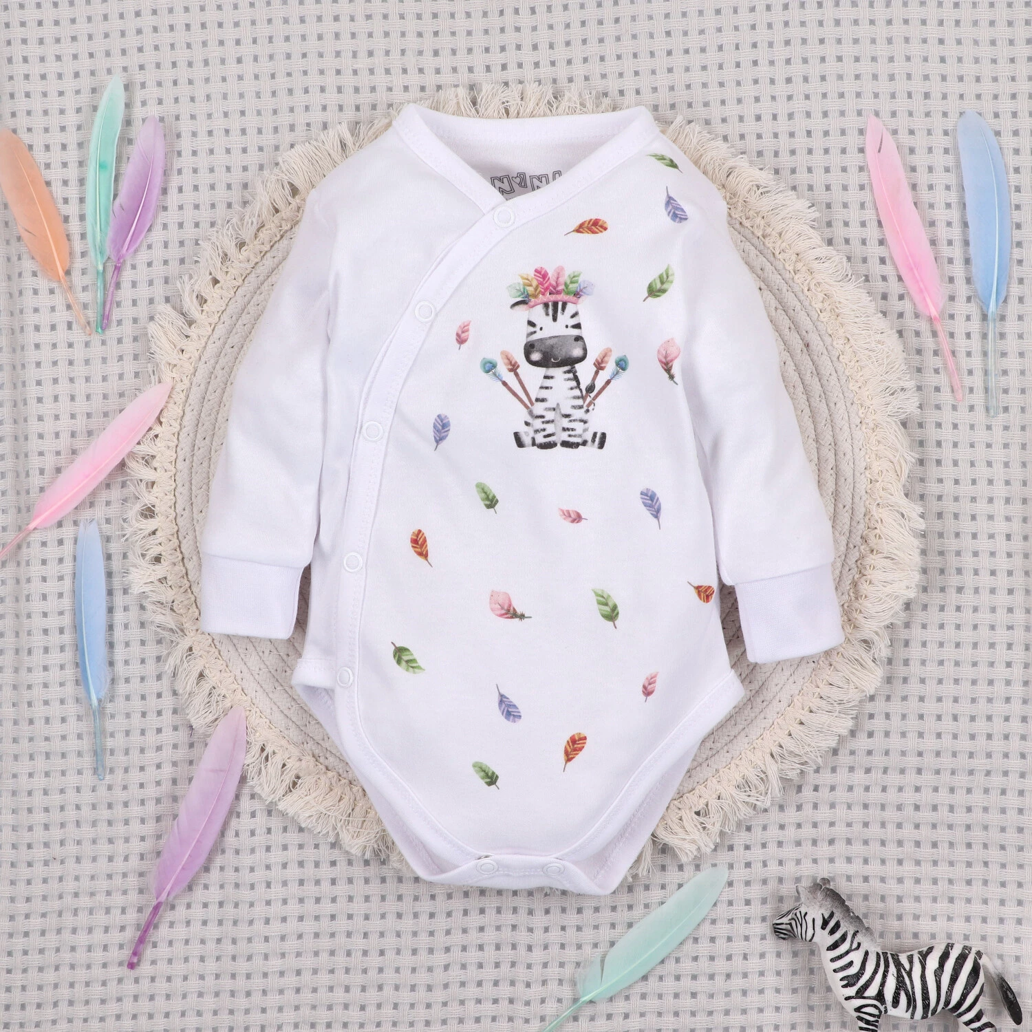 Komplet niemowlęcy HAPPY ANIMALS z bawełny organicznej NINI