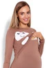 PIŻAMA DO KARMIENIA LEGGINSY Z PANELEM BEZUCISKOWYM CHMURKI CAPPUCCINO