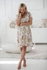 Sukienka ciążowa i do karmienia Lovely Dress krótki rękaw kremowa w kwiaty
