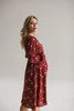 Sukienka ciążowa i do karmienia Lovely Dress Midi rękaw długi bordowa w kwiatki