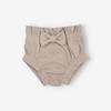 Krótkie spodenki Bloomers z dzianiny prążkowej z kokardką - Beżowy