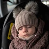 Czapka i komin dla chłopca zimowy komplet, beżowy, 100% wełniany merino, wiązany Konor