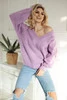 SWETER OVERSIZE DEKOLT "V" LILA