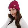 Czapka damska zimowa, wiosenna, amarantowa, 100% wełniana merino, Sophie