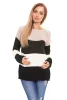 SWETER SZEROKIE PASY AŻUROWY MOTYW KHAKI