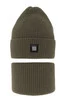Czapka i komin dla chłopca zimowy komplet, khaki Amadeo