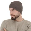 Czapka wiosenno-zimowa męska, jasnobrązowa, 100% wełniana merino, Memfis