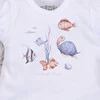 T-shirt Niemowlęcy Underwater World Z Bawełny Organicznej Podwodne Zwierzątka Biały