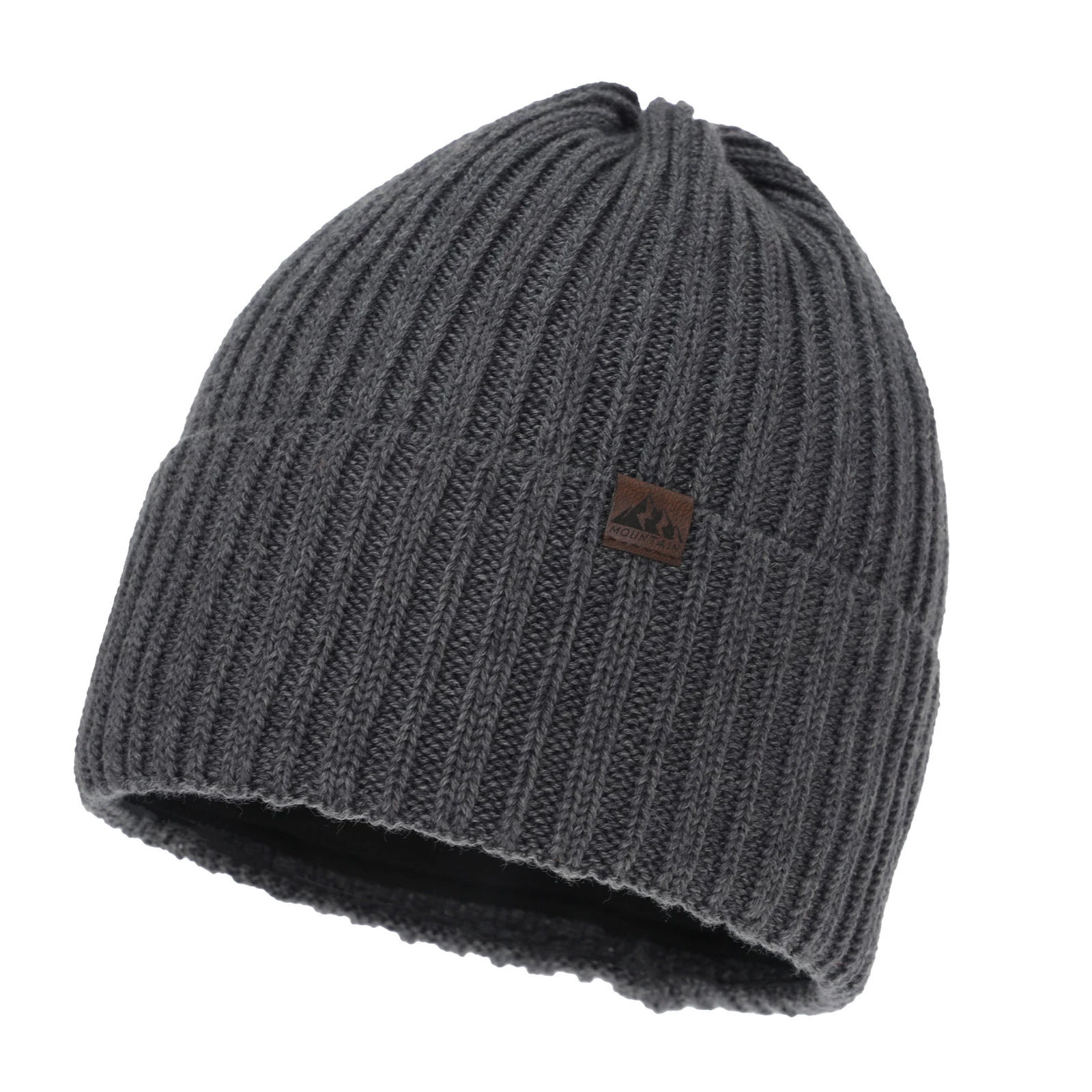 Czapka zimowa męska, szara, z wełną merino Huno