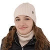 Czapka i komin dla dziewczynki zimowy komplet, czarny, 100% wełniany merino Jenny