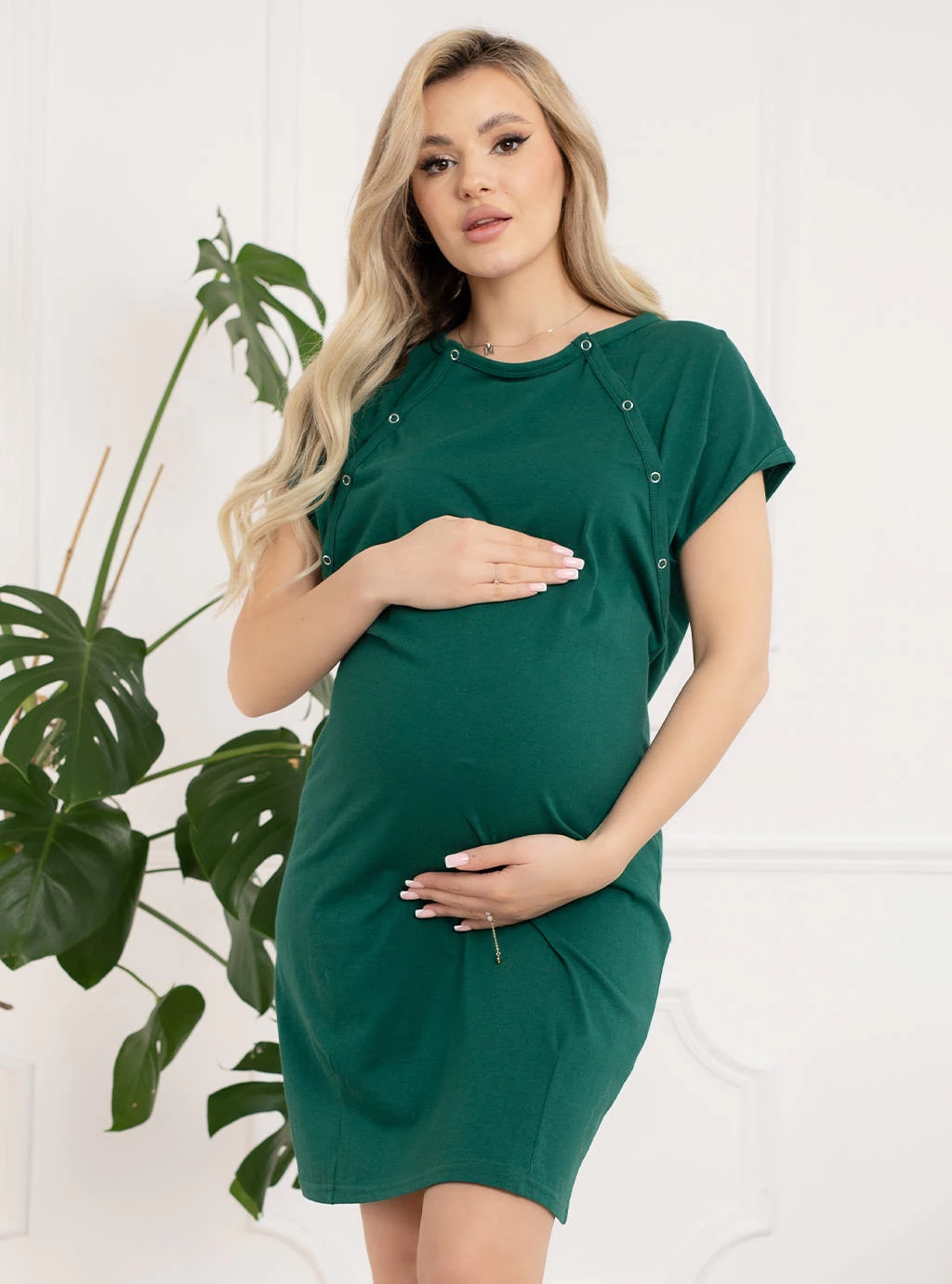 Koszula ciążowa Baki - Butelkowa zieleń