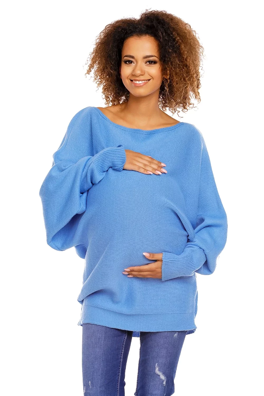 LUŹNY KARDIGAN SWETER KIMONO JEANS