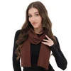 Szalik zimowy damski, brązowy, 100% wełniany merino, Jessica