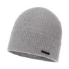 Czapka jesienna, wiosenna męska, jasnoszara, 100% wełniana merino Fleur