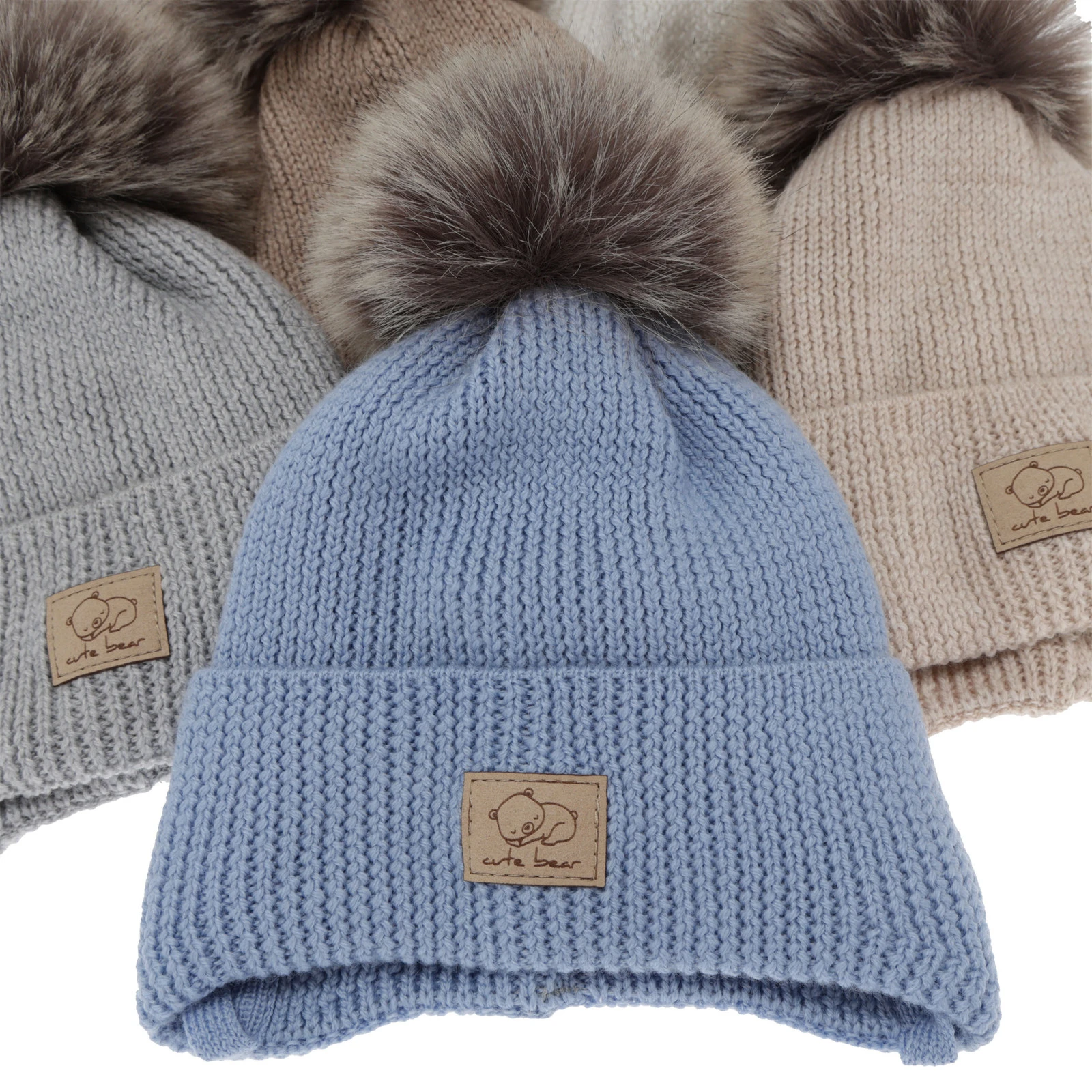 Czapka zimowa dla chłopca, wiązana, 100% wełniana merino, błękitna Jergen
