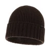 Czapka zimowa męska, brązowa, 100% wełniana merino, bezszwowa Bruner