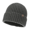 Czapka zimowa męska, szara, 100% wełniana merino Berno