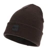 Czapka zimowa męska, dwuwarstwowa, brązowa, 100% wełniana merino, Flims