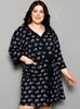 Szlafrok Damski plus size - Serduszka czarny