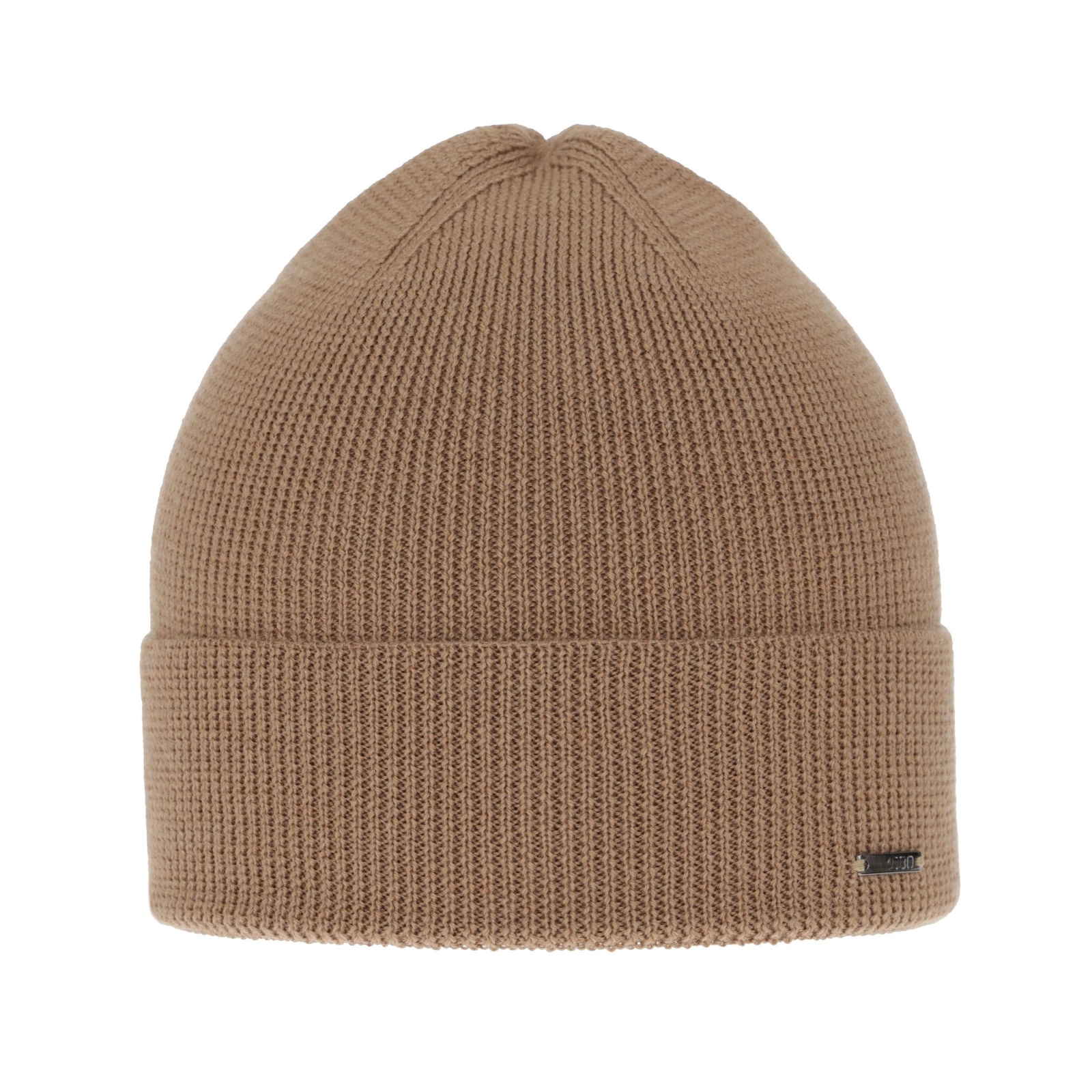 Czapka męska zimowa, camel, 100% wełniana merino Memfis