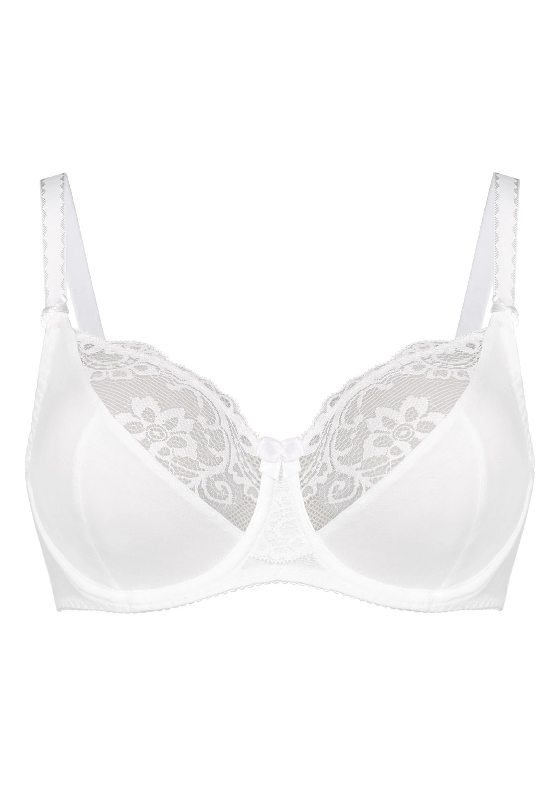 Biustonosz bawełniany koronkowy Anastasia  Biały