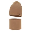 Czapka i komin dla chłopca jesienny, wiosenny komplet, camel, 100% wełniany merino Richi