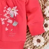 Bluza dresowa Łąka z bawełny organicznej dla dziewczynki czerwona