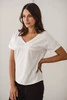 Bluzka ciążowa i do karmienia M-Shirt V-neck kremowobiała