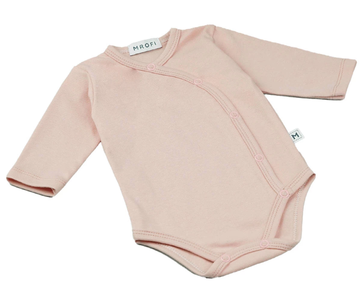 Body Kopertowe Z Długim Rękawkiem - Colour Pudrowy Róż