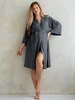 Szlafrok kimono ciążowe MOCHA stalowe