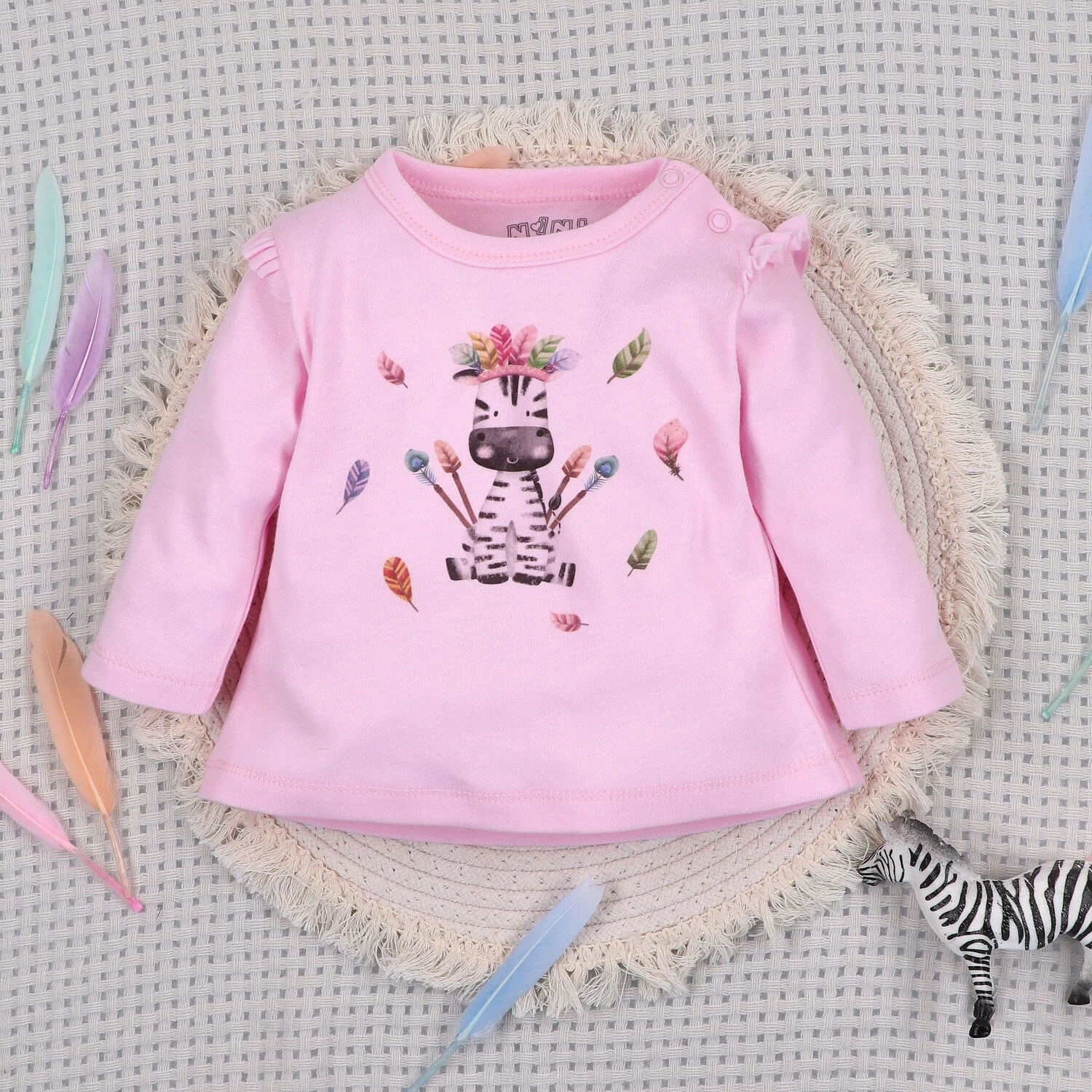 Bluzka niemowlęca HAPPY ANIMALS z bawełny organicznej