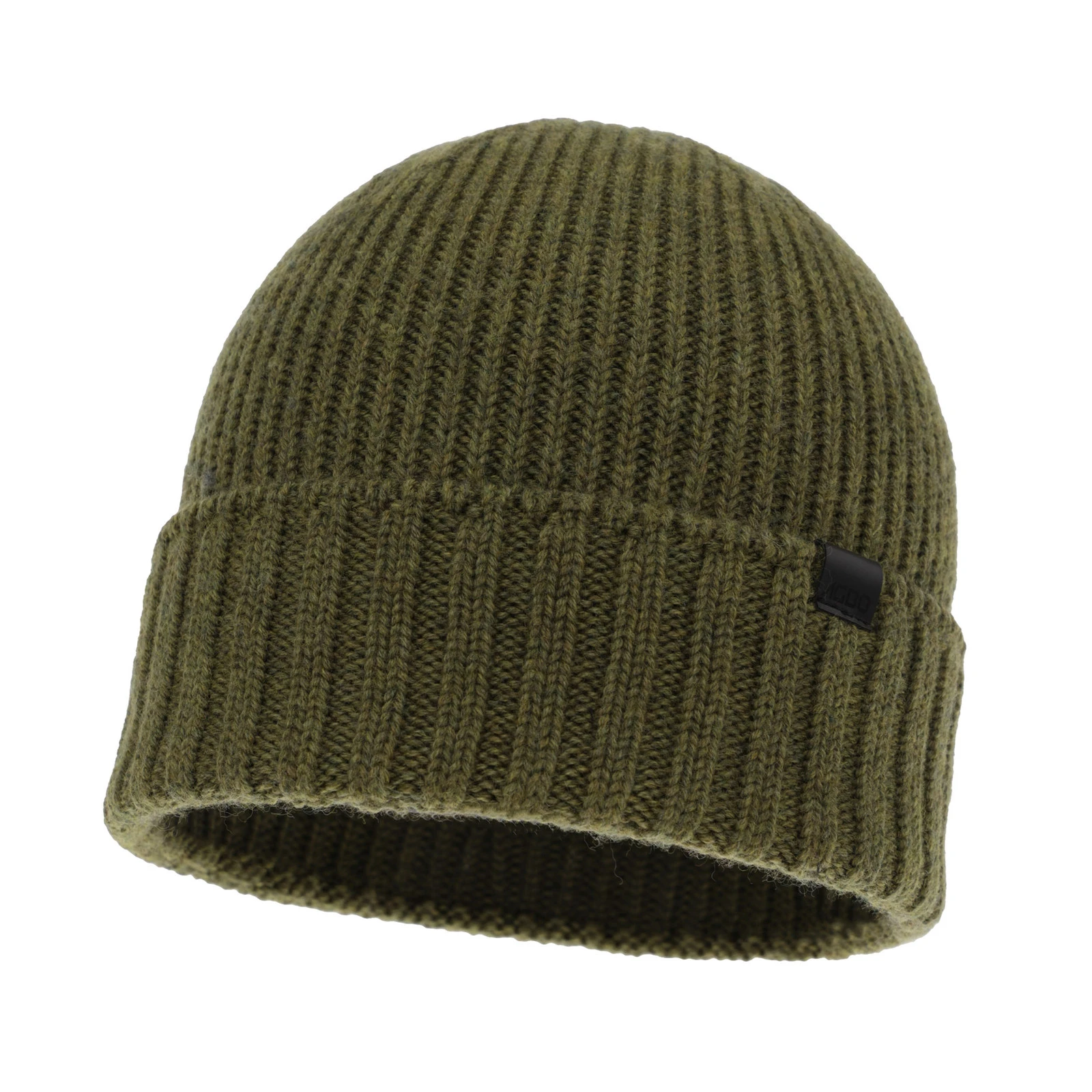 Czapka zimowa męska, zielona, 100% wełniana merino, bezszwowa Bruner