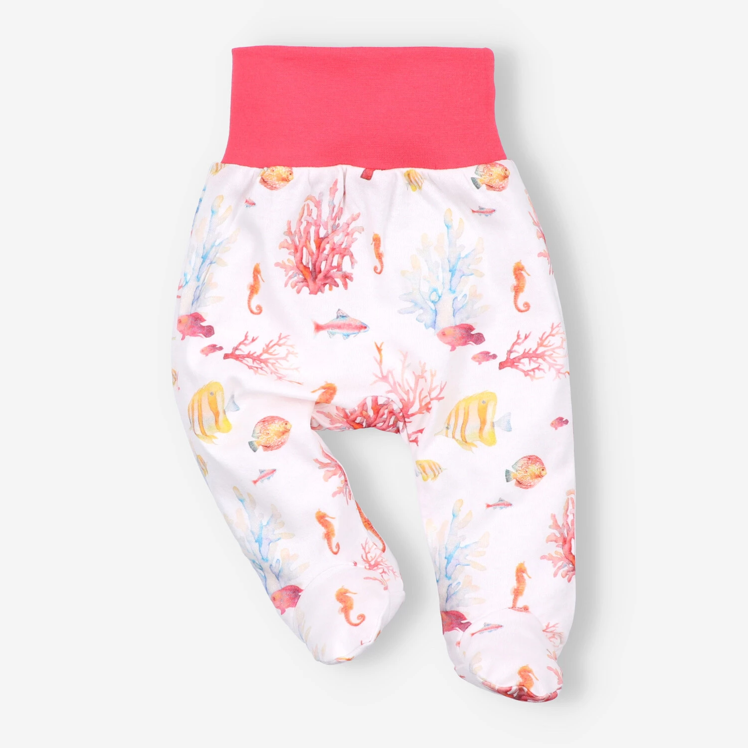 Półśpiochy niemowlęce Ocean z bawełny organicznej dla dziewczynki