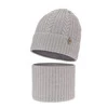 Czapka i komin dla dziewczynki zimowy komplet, szary, 100% wełniany merino Jenny