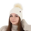 Czapka zimowa damska, różowa, z wełną merino Texa