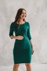 Sukienka do karmienia Milky Dress rękaw 3/4 butelkowa zieleń