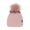 Czapka zimowa damska, różowa, z wełną merino Texa