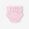 Krótkie spodenki Bloomers z dzianiny prążkowej z kokardką - Różowy