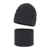 Czapka i komin dla chłopca, zimowy komplet, 100% wełniany merino, z podszyciem z wełny merino, szary Harbin
