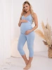 Legginsy Ciążowe Rybaczki Gaja - Baby Blue