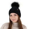 Czapka zimowa damska, szara, z wełną merino Texa