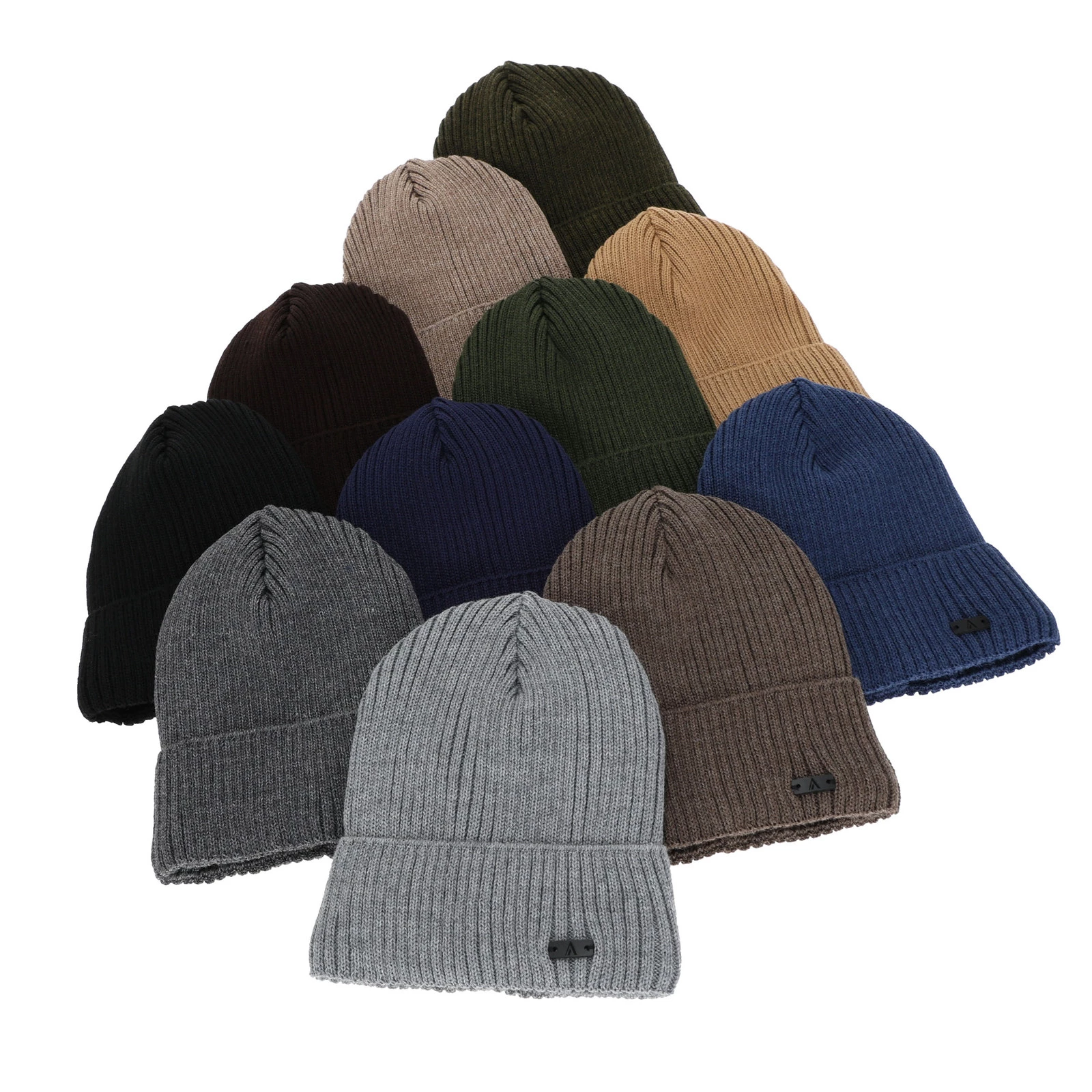 Czapka zimowa męska, khaki, z wełną merino, Jeffrey