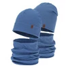 Czapka i komin dla chłopca, jesienny, wiosenny komplet, niebieski Amalfi